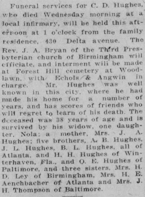 C.D. Hughes obituary